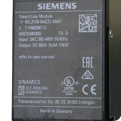 6SL3130-6AE21-0AB1 SIEMENS