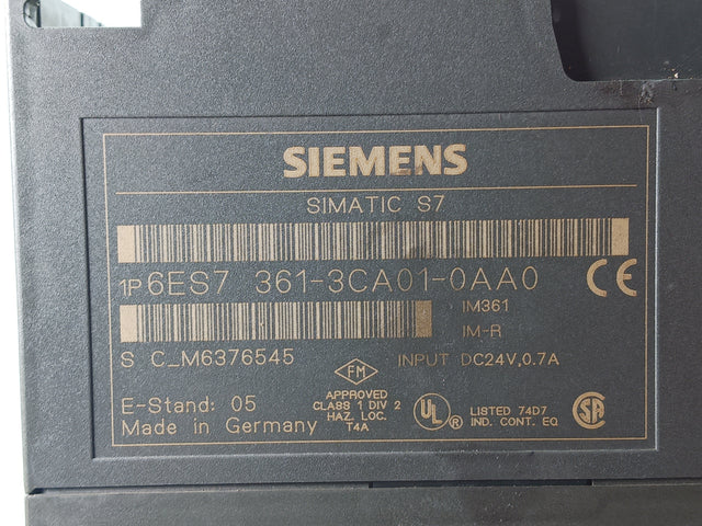 6ES7361-3CA01-0AA0 SIEMENS