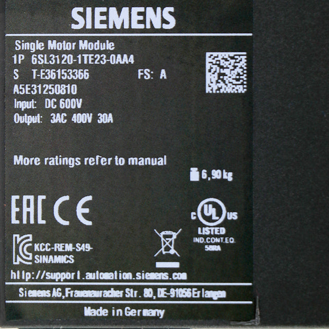 6SL3120-1TE23-0AA4 SIEMENS