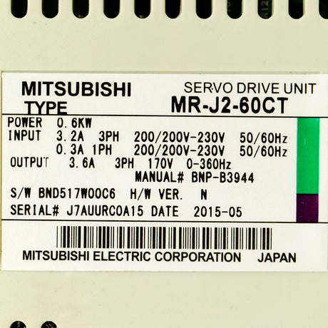 MR-J2-60CT MITSUBISHI