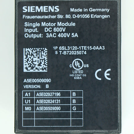 6SL3120-1TE15-0AA3 SIEMENS