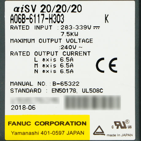 A06B-6117-H303 FANUC